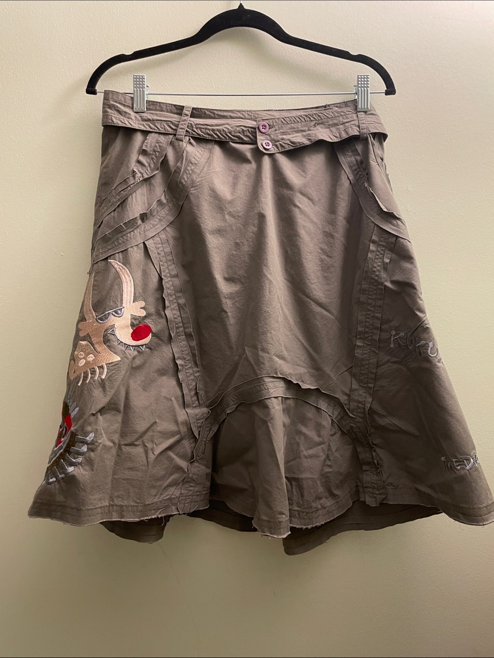 ✨ Rare Vintage Kukuxumusu Embroidered Utility Cargo Skirt